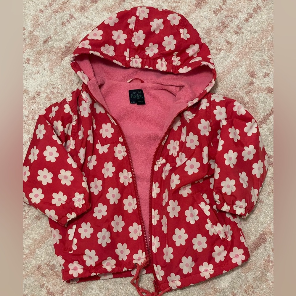 Mini Boden 3/4 Jacket Pink Flowers